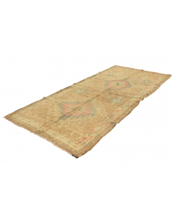 Washed Out Vintage Turkish Kars Rug - 4`7