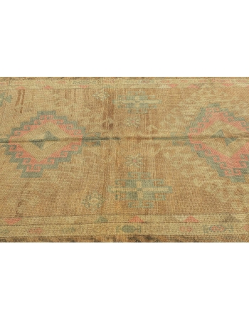 Washed Out Vintage Turkish Kars Rug - 4`7