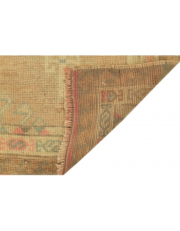 Washed Out Vintage Turkish Kars Rug - 4`7