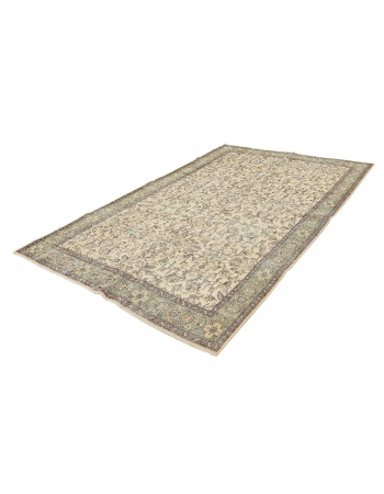 Floral Vintage Turkish Oushak Rug - 6`0