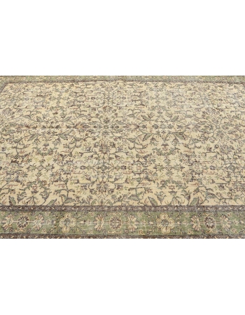 Floral Vintage Turkish Oushak Rug - 6`0