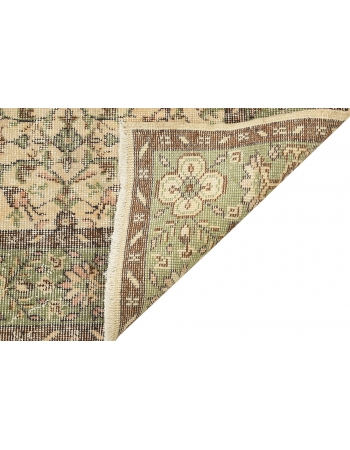 Floral Vintage Turkish Oushak Rug - 6`0