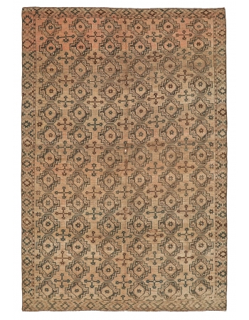 Decorative Antique Afghan Wool Rug - 6`2" x 9`4"