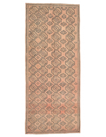 Decorative Vintage Afghan Wool Rug - 4`8" x 11`1"