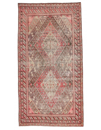 Distressed Antique Khotan Wool Rug - 5`7" x 10`8"