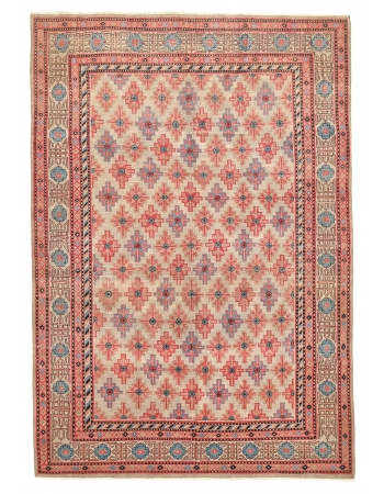 Pink & Blue Antique Khotan Rug - 7`1" x 10`0"