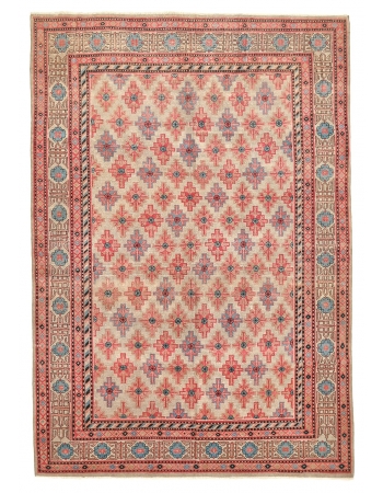 Pink & Blue Antique Khotan Rug - 7`1