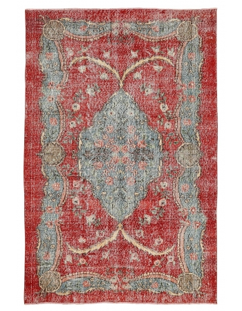 Vintage Decorative Turkish Oushak Rug - 5`11" x 8`11"