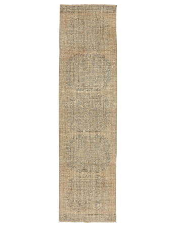 Vintage Distressed Oushak Runner - 3`0" x 11`3"