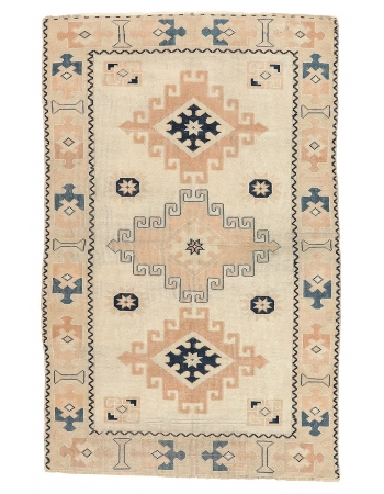 Vintage Small Turkish Area Rug - 3`8