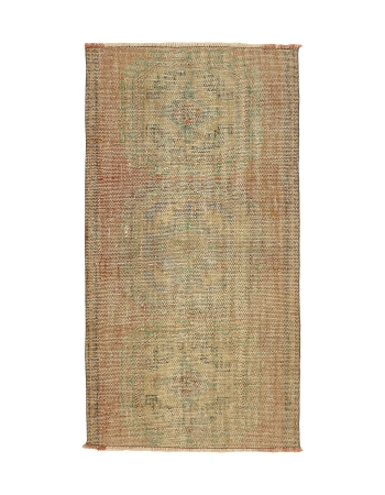 Vintage Worn Out Oushak Rug - 3`3" x 6`3"