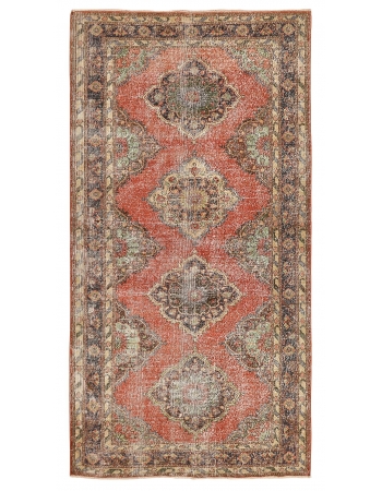 Vintage Worn Turkish Konya Rug - 4`9" x 9`5"