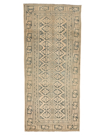 Washed Out Vintage Afghan Wool Rug - 4`9