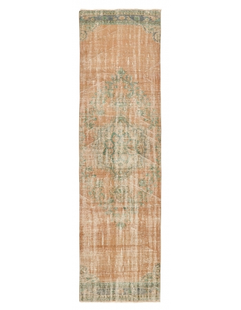 Washed Out Vintage Oushak Runner - 3`0" x 11`9"