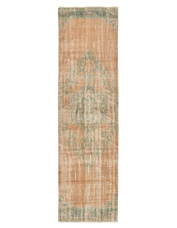 Washed Out Vintage Oushak Runner - 3`0" x 11`9"