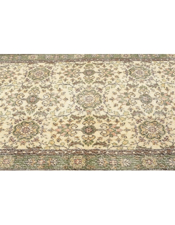 Vintage Floral Turkish Oushak Rug - 4`0
