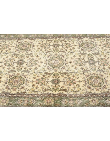 Vintage Floral Turkish Oushak Rug - 4`0