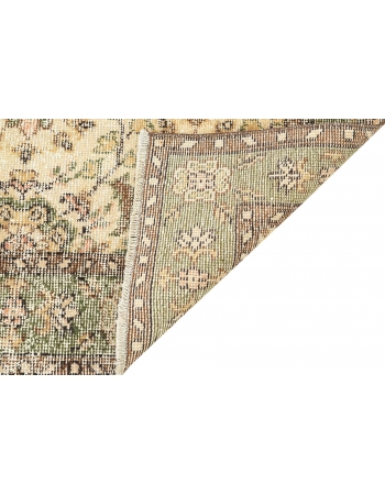 Vintage Floral Turkish Oushak Rug - 4`0