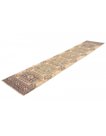 Vintage Turkish Oushak Runner Rug - 2`7