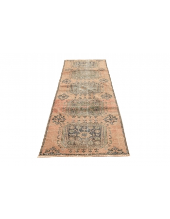 Turkish Vintage Oushak Runner Rug - 2`10