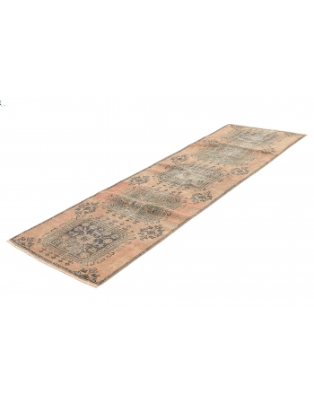 Turkish Vintage Oushak Runner Rug - 2`10