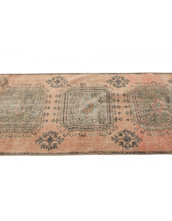 Turkish Vintage Oushak Runner Rug - 2`10