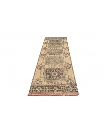 Decorative Vintage Turkish Oushak Runner - 2`11