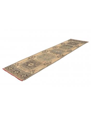 Decorative Vintage Turkish Oushak Runner - 2`11