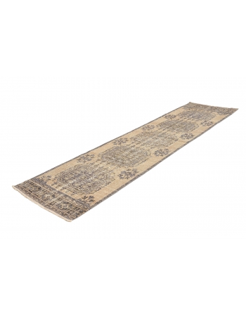 Distressed Vintage Turkish Oushak Runner - 2`11