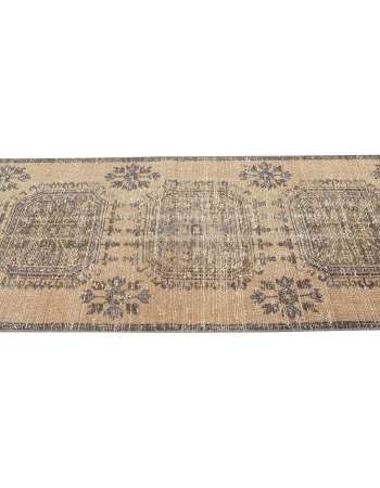 Distressed Vintage Turkish Oushak Runner - 2`11