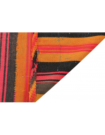 Pink & Yellow Vintage Kilim Rug - 7`3