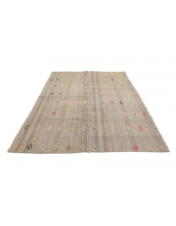 Vintage Embroidered Modern Kilim - 6`11