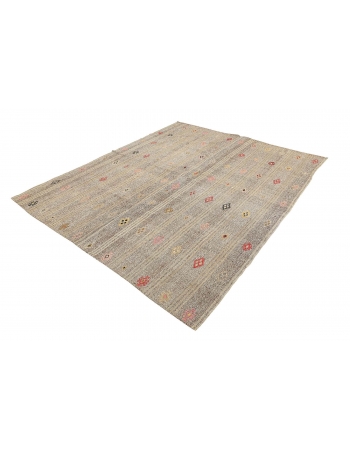 Vintage Embroidered Modern Kilim - 6`11