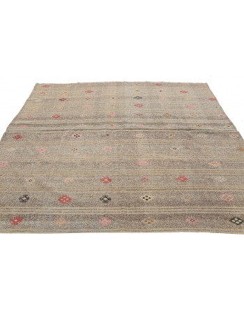 Vintage Embroidered Modern Kilim - 6`11