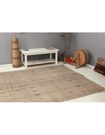 Vintage Embroidered Modern Kilim - 6`11