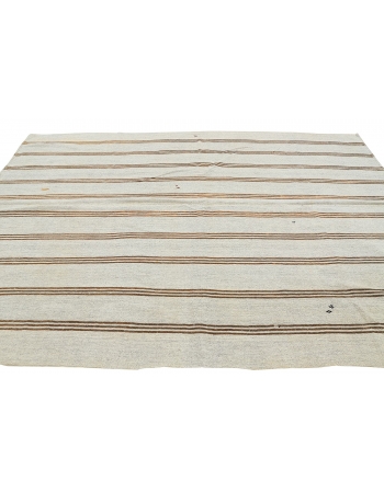 Striped Vintage Turkish Kilim Rug - 7`1