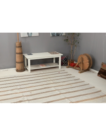 Striped Vintage Turkish Kilim Rug - 7`1