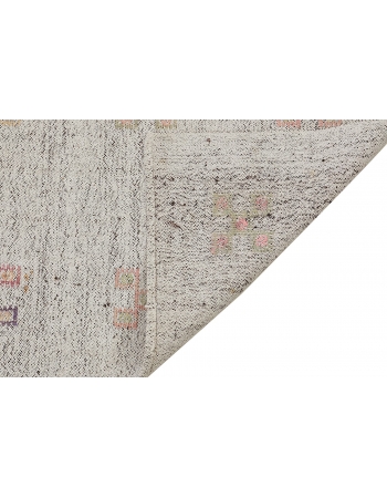 Light Gray Embroidered Kilim Rug - 6`1