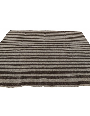 Striped Vintage Turkish Kilim Rug - 7`3