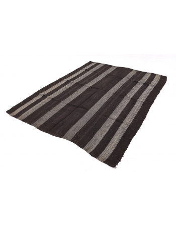 Brown & Gray Vintage Kilim Rug - 6`4