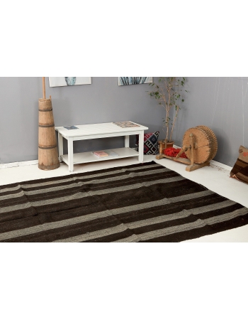 Brown & Gray Vintage Kilim Rug - 6`4