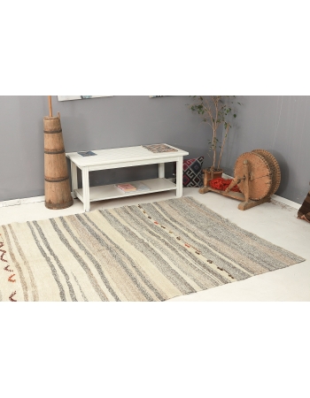 Modern Vintage Hemp Kilim Rug - 5`7