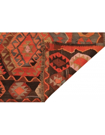 Unique Vintage Turkish Kars Kilim Rug - 5`10