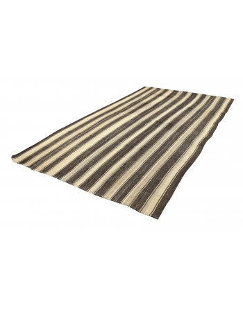 Striped Large Vintage Kilim Rug - 7`3