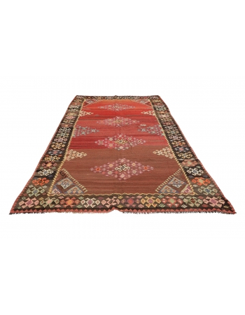 Vintage Decorative Turkish Kars Kilim - 6`0