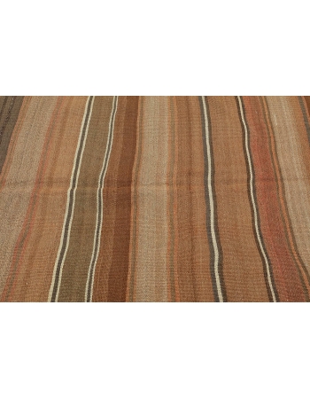 Brown Vintage Turkish Kars Kilim - 4`11