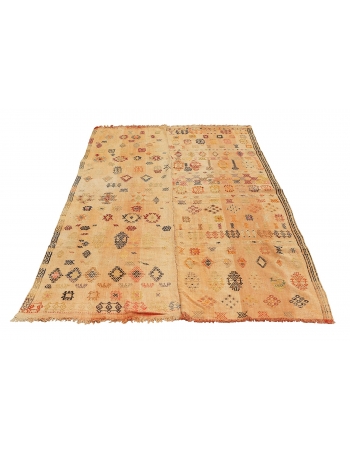 Vintage Embroidered Turkish Kilim Rug - 4`7