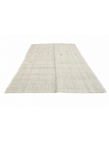 Light Gray Vintage Kilim Rug - 6`9