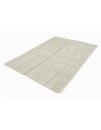 Light Gray Vintage Kilim Rug - 6`9