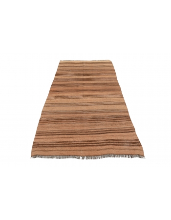 Striped Brown Vintage Kilim Rug - 3`8